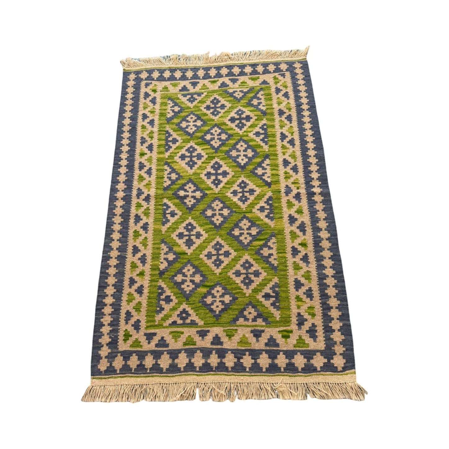 Handmade Azerbaijani Kilim Rug 145×95 cm | Natural Wool Tribal Rug | 49 OMR